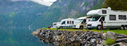 RV at water's edge